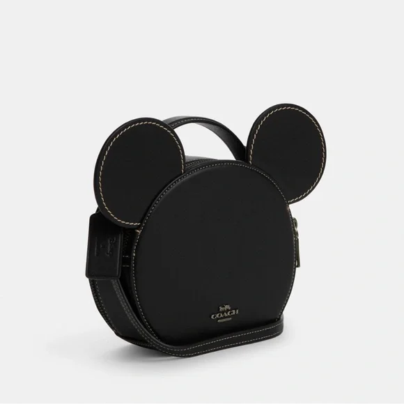 NWT Coach CM840 Disney X Coach Mickey Mouse Ear Bag Smooth Leather Black Multi Crossbody Bags
